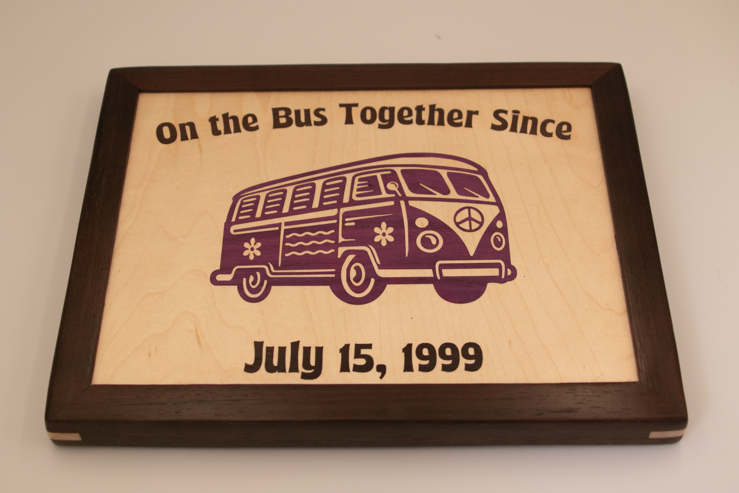 Framed Wall Art - VW Bus - Maple Base