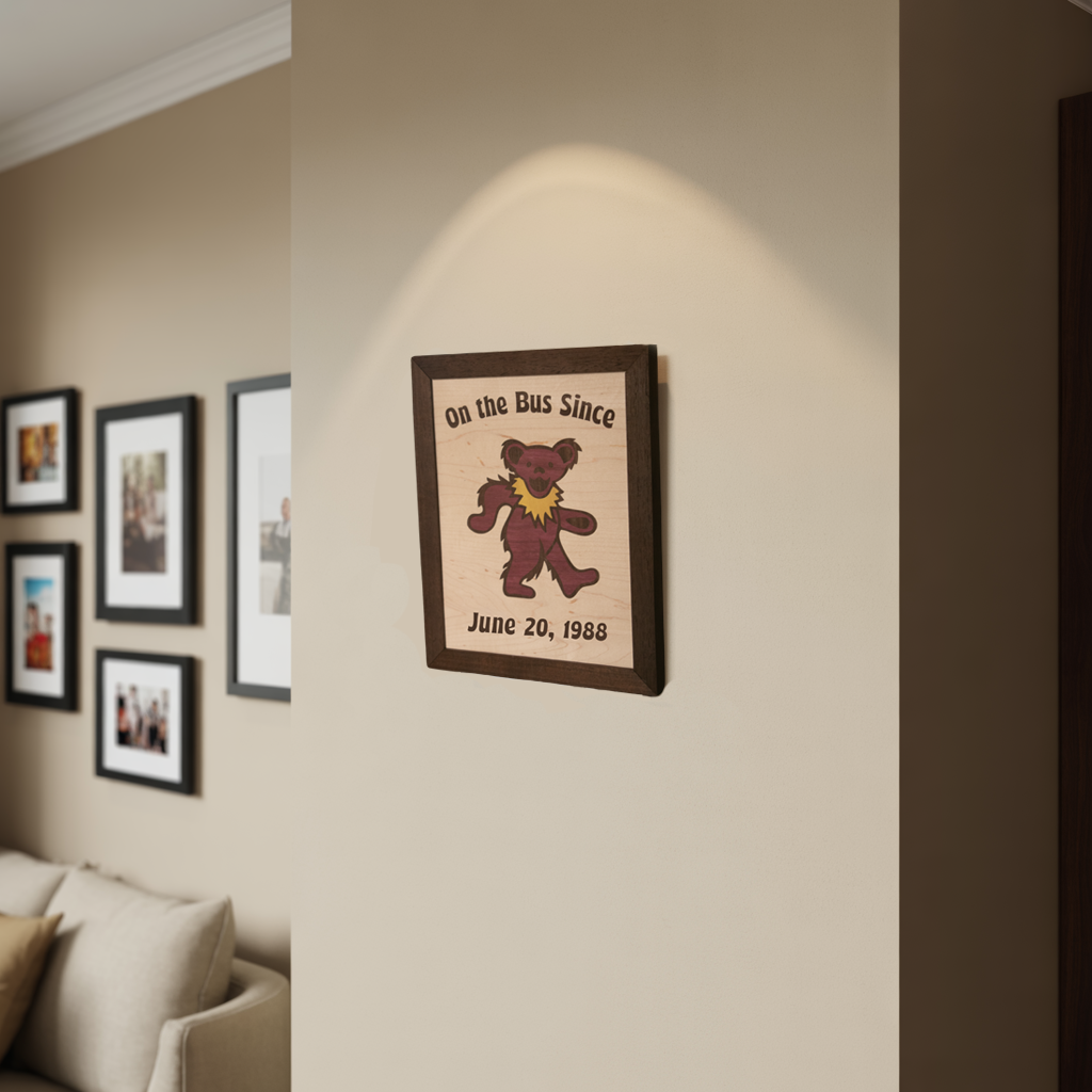 Framed Wall Art - Dancing Bear 1 - Maple