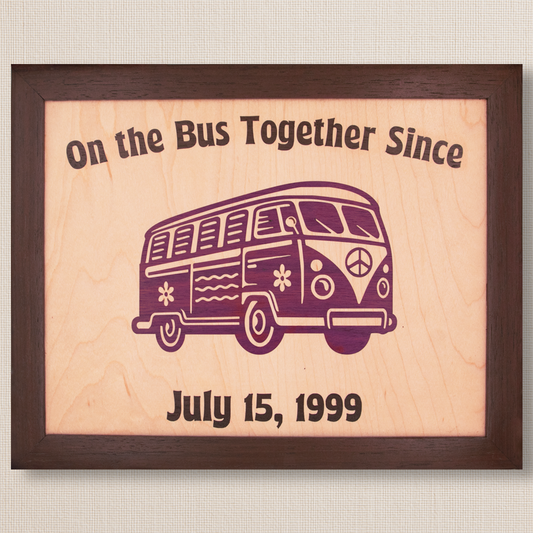 Framed Wall Art - VW Bus - Maple Base