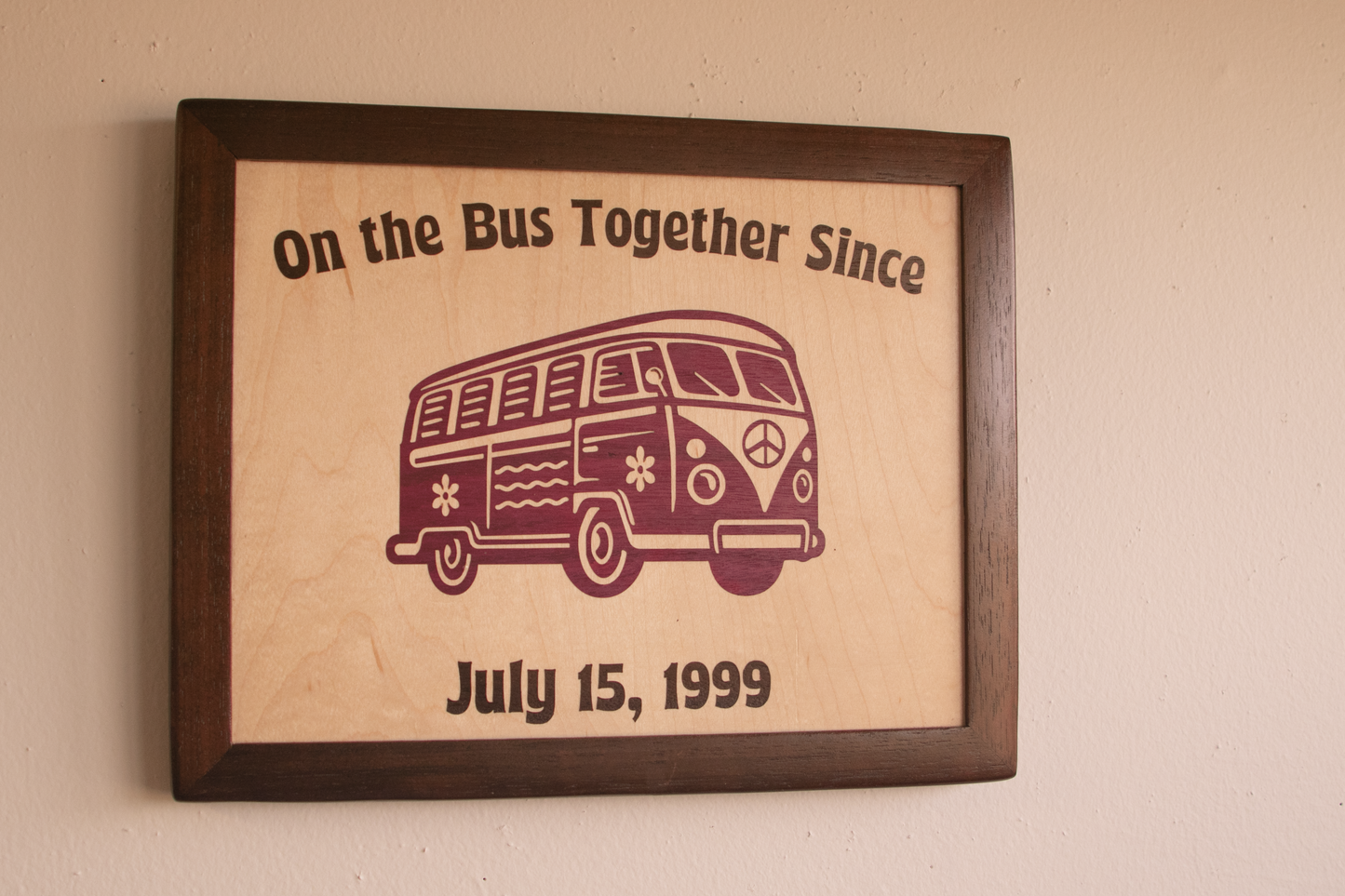 Framed Wall Art - VW Bus - Maple Base