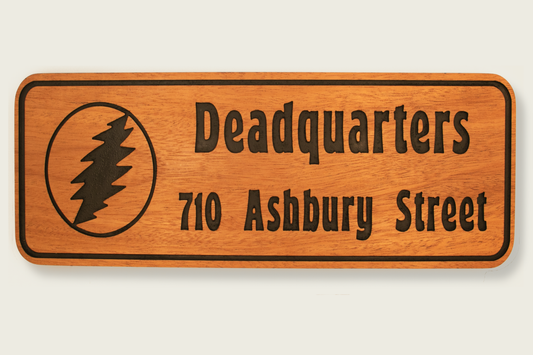 Custom Wood Address Sign with Lightning Bolt